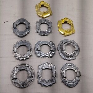 Beyblade Burst Metal Forge Discs Lot of 9 Gold Silver‎ 10 Cn Hr